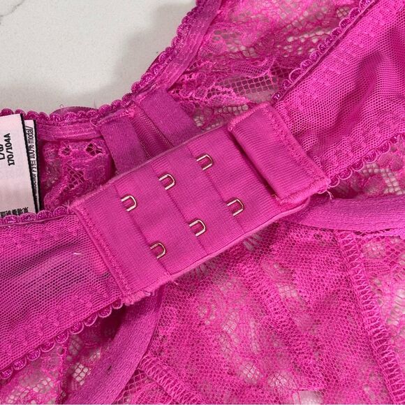 Victoria’s Secret | The Dreamer Hot Pink Open Cup Apron Teddy 4384 - Picture 10 of 13